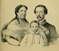 Retrato del príncipe Alfonso con sus padres