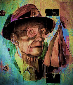 Retrato ilustrado de William S. Burroughs por Christiaan Tonnis