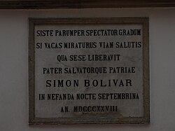 Placa conmemorativa en el Palacio de San Carlos sobre la noche septembrina.