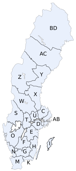 Mapa detallado de los Län