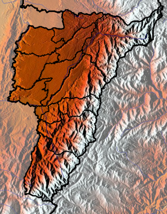 Mapa físico del departamento del Quindío