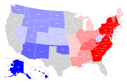 Mapa cronológico de los EE. UU. por fecha de constitución como estado