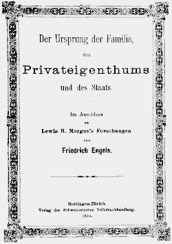 Ilustración relacionada con la edición y el análisis del tratado de Friedrich Engels.