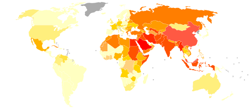 Mapa de libertad de culto por país