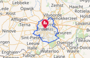 Mapa de la ubicación de la Región de Bruselas-Capital en Bélgica