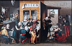 Escena de burdel pintada por el Monogramista de Brunswick en 1537