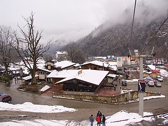 Centro de esquí de Krásnaya Poliana en las montañas de Sochi