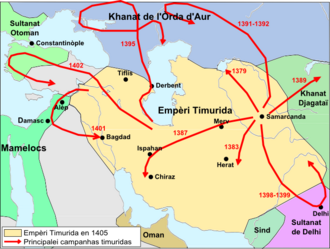 Mapa del Imperio timúrida