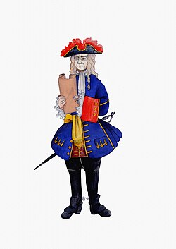 Representación de Villarroel con traje militar de 1713-1714