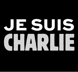 Logotipo y lema Je suis Charlie utilizado en solidaridad tras los atentados de 2015