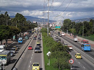 Vista general de la Avenida Carrera 68 en Bogotá