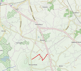 Mapa de ubicación del sector de Mons-en-Pévèle
