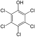 Estructura molecular del pentaclorofenol