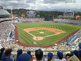 Vista general del campo y las gradas del Estadio Dodger