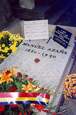 Tumba de Manuel Azaña en Montauban, Francia