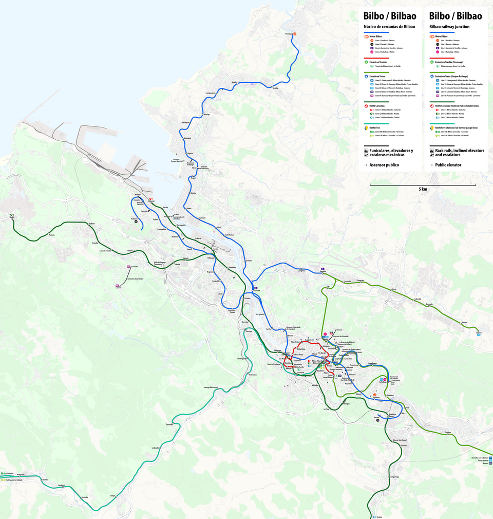 Mapa de líneas ferroviarias