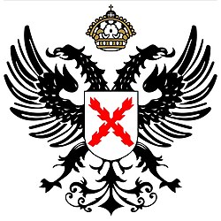Escudo del Requeté con la tradicional Cruz de Borgoña.