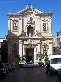 Fachada barroca de la catedral de San Cataldo