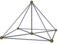 Diagrama de una pirámide en cuatro dimensiones
