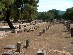 Antiguo estadio olímpico en Atenas