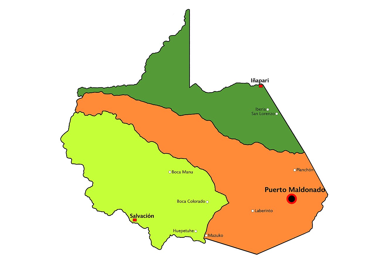 Mapa de la división política del departamento