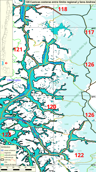 Mapa de localización del Lago Greve