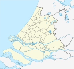 Mapa de localización de Delft en Holanda Meridional