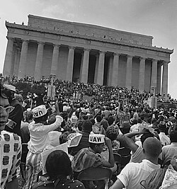 La marcha en el Lincoln Memorial.