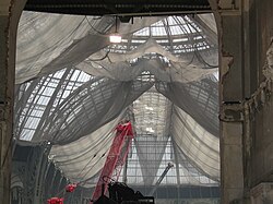 Trabajos de restauración de la nave central del Grand Palais