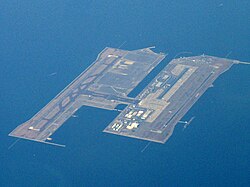 Vista aérea del Aeropuerto Internacional de Kansai