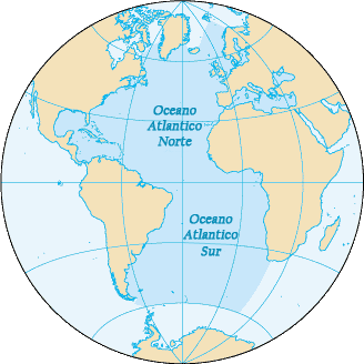 Mapa del Océano Atlántico