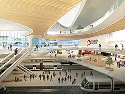 Cartel promocional de la visión estratégica del aeropuerto