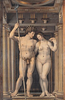 Neptuno y Anfítrite pintados por Mabuse en 1516.