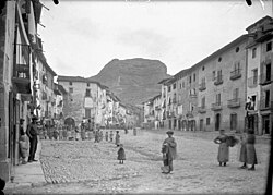 Vista histórica de Graus a comienzos del siglo XX