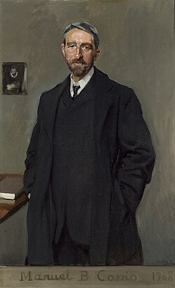 Retrato de Manuel Bartolomé Cossío pintado por Joaquín Sorolla en 1908.