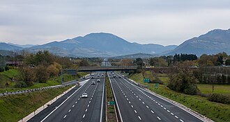 Vista general de un tramo de la Autostrada A1 en Italia