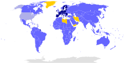 Mapa mundial con los Estados parte del Acuerdo de París