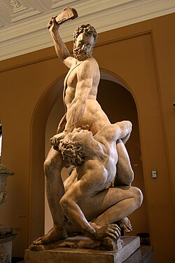Sansón matando a un filisteo, por Giambologna