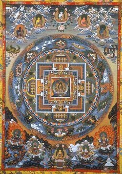 Mandala tradicional tibetano del Buda Sakyamuni