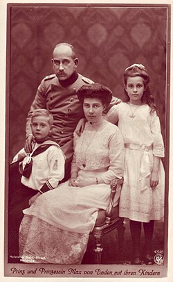 Maximiliano de Baden con su familia