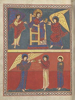 Ilustración medieval del Beato de Saint-Sever del siglo XI mostrando a San Juan.