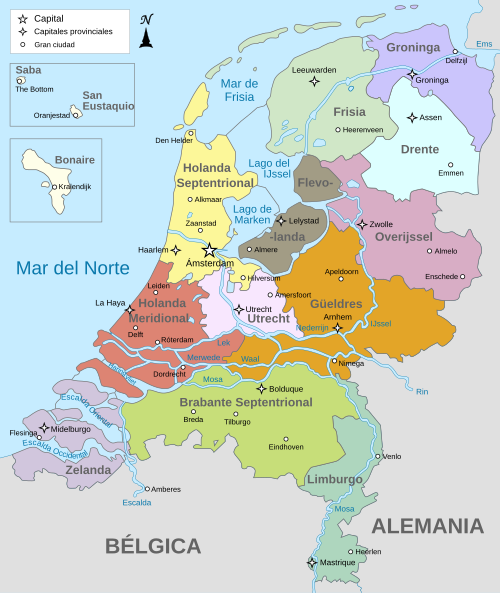 Mapa de las provincias de los Países Bajos