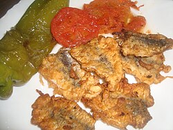 Sardinas abiertas rebozadas y albardadas