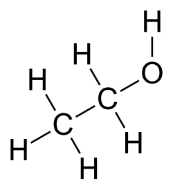 Molécula de etanol metabolizada en el hígado