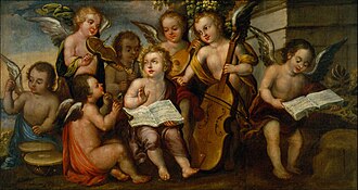 El Niño Jesús con ángeles músicos, de Juan Correa