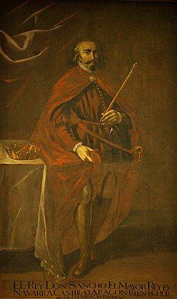 Pintura del siglo XVII de Sancho el Mayor en el Monasterio de San Millán de Yuso.