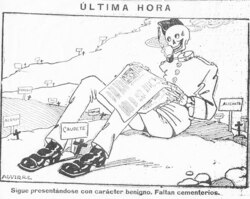 Viñeta humorística sobre el Soldado de Nápoles
