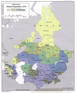 Mapa de población musulmana en la URSS