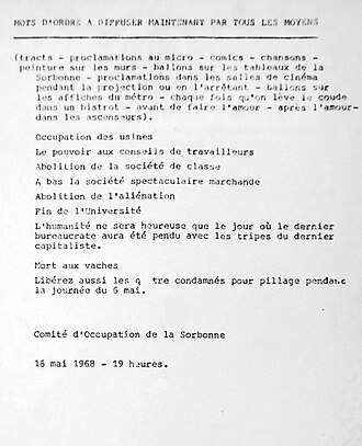 Panfleto del CMDO de La Sorbona