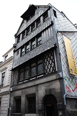 Fachada de la casa natal de Pierre Corneille en la rue de la Pie en Rouen